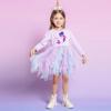 imageDXTON Toddler Girls Dresses Tutu Winter Long Sleeve Tutu Dress Party Dresses LH2111Purple