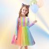 imageDXTON Toddler Girls Dresses Tutu Winter Long Sleeve Tutu Dress Party Outfits LH4202Multicoloured
