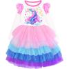 imageDXTON Girls Dresses Winter Long Sleeve Tutu Party DressesBeige