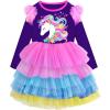 imageDXTON Girls Dresses Winter Long Sleeve Tutu Party DressesDark Purple