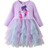 imageDXTON Toddler Girls Dresses Tutu Winter Long Sleeve Tutu Dress Party Dresses LH2111Purple