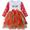 imageDXTON Girls Dresses Christmas Costume Party Long Sleeve Tutu Party Outfits LH2401Red