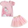 imageDXTON Toddler Girls Dresses Winter Long Sleeve Party Dresses 2pcs Casual TShirt and Tutu Skirt SetS3970pink