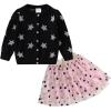 imageDXTON Toddler Girls Dresses Winter Long Sleeve Party Dresses 2pcs Casual TShirt and Tutu Skirt SetSetsw3002black