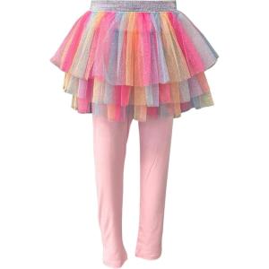 imageDXTON Kid Girls Leggings with Skirt Toddler Girl Printed Tutu Skirt Pant Birthday Party 312 YearsFs124pink