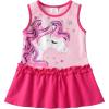 imageDXTON Toddler Girls Cotton Dress Casual Summer Short Sleeve Cute Cartoon Print Aline Sundress Home School 310 YearsSh8201pink