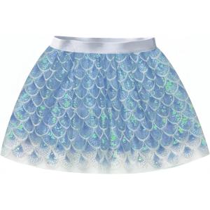 imageDXTON Toddler Girls Sequin Skirt Elastic Rainbow Glitter Sparkle Party Dance Skirts with Lining Little Kids 310 YearsSk284blue Sequin