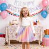 image:imageDXTON Kids Girls Tutu Dresses Toddler Rainbow Flower Tulle SkirtDksk286rainbow