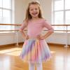 image:imageDXTON Kids Girls Tutu Dresses Toddler Rainbow Flower Tulle SkirtDksk286rainbow