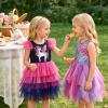 image:imageDXTON Toddler Girls Tutu Dress Cotton Bodice Layered Tulle Skirt Mermaid Sparkle Birthday Party Dress for Kids 38 YearsNavy Gradient Horse