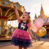 image:imageDXTON Toddler Girls Tutu Dress Cotton Bodice Layered Tulle Skirt Mermaid Sparkle Birthday Party Dress for Kids 38 YearsNavy Gradient Horse