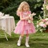 image:imageDXTON Toddler Girls Tutu Dress Cotton Bodice Layered Tulle Skirt Mermaid Sparkle Birthday Party Dress for Kids 38 YearsPastel Rainbow Butterfly