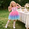 image:imageDXTON Toddler Girls Tutu Dress Cotton Bodice Layered Tulle Skirt Mermaid Sparkle Birthday Party Dress for Kids 38 YearsPink Butterfly