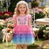 image:imageDXTON Toddler Girls Tutu Dress Cotton Bodice Layered Tulle Skirt Mermaid Sparkle Birthday Party Dress for Kids 38 YearsPink Butterfly