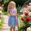 image:imageDXTON Toddler Girls Tutu Dress Cotton Bodice Layered Tulle Skirt Mermaid Sparkle Birthday Party Dress for Kids 38 YearsPurple Gradient Mermaid