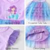 image:imageDXTON Toddler Girls Tutu Dress Cotton Bodice Layered Tulle Skirt Mermaid Sparkle Birthday Party Dress for Kids 38 YearsPurple Gradient Mermaid