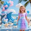 image:imageDXTON Toddler Girls Tutu Dress Cotton Bodice Layered Tulle Skirt Mermaid Sparkle Birthday Party Dress for Kids 38 YearsPurple Gradient Mermaid