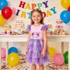 image:imageDXTON Toddler Girls Tutu Dress Cotton Bodice Layered Tulle Skirt Mermaid Sparkle Birthday Party Dress for Kids 38 YearsSh8006purple