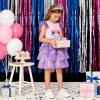 image:imageDXTON Toddler Girls Tutu Dress Cotton Bodice Layered Tulle Skirt Mermaid Sparkle Birthday Party Dress for Kids 38 YearsSh8006purple