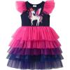 image:imageDXTON Toddler Girls Tutu Dress Cotton Bodice Layered Tulle Skirt Mermaid Sparkle Birthday Party Dress for Kids 38 YearsNavy Gradient Horse
