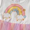 image:imageDXTON Girls Summer Dress with Cotton Top and Colorful Tulle Holiday Party Casual Dresses for Toddler Kids for 38 YearsBeige