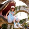 image:imageDXTON Girls Summer Dress with Cotton Top and Colorful Tulle Holiday Party Casual Dresses for Toddler Kids for 38 YearsGreen