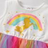 image:imageDXTON Girls Summer Dress with Cotton Top and Colorful Tulle Holiday Party Casual Dresses for Toddler Kids for 38 YearsOrange