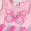 image:imageDXTON Girls Summer Dress with Cotton Top and Colorful Tulle Holiday Party Casual Dresses for Toddler Kids for 38 YearsPink