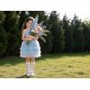 image:imageDXTON Girls Sleeveless Summer Dresses Tutu Strap Knit with 8Layer Fluffy Cotton Blend for Birthday Party Outfits 38 YearsBlue