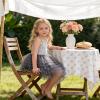 image:imageDXTON Girls Sleeveless Summer Dresses Tutu Strap Knit with 8Layer Fluffy Cotton Blend for Birthday Party Outfits 38 YearsGrey