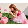 image:imageDXTON Girls Sleeveless Summer Dresses Tutu Strap Knit with 8Layer Fluffy Cotton Blend for Birthday Party Outfits 38 YearsPink