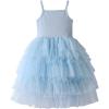 image:imageDXTON Girls Sleeveless Summer Dresses Tutu Strap Knit with 8Layer Fluffy Cotton Blend for Birthday Party Outfits 38 YearsBlue