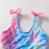 image:imageDXTON Girls Summer Swimsuit Beach Sport One Pieces Ruffled Tankini Cartoon Bathing Suit SwimwearBlue Pink