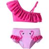 image:imageDXTON Girls Summer Swimsuit Beach Sport One Pieces Ruffled Tankini Cartoon Bathing Suit SwimwearPink Flamingo