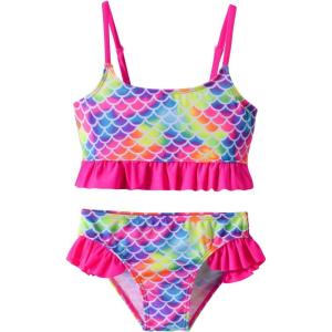 image:imageDXTON Girls Summer Swimsuit Beach Sport One Pieces Ruffled Tankini Cartoon Bathing Suit SwimwearRed