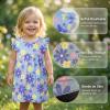image:imageDXTON Toddler Girls Dress Summer Floral Short Sleeve Casual Dress for Little Kids 38 Years Aline Sundress for School PlayBlue Flower Printed