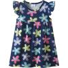 image:imageDXTON Toddler Girls Dress Summer Floral Short Sleeve Casual Dress for Little Kids 38 Years Aline Sundress for School PlayNavy Flower Printed