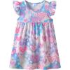image:imageDXTON Toddler Girls Dress Summer Floral Short Sleeve Casual Dress for Little Kids 38 Years Aline Sundress for School PlayPink Heart Printed