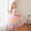 image:imageDXTON Toddler Tutu Dress Girls Sleeveless Tiered Tulle Princess Skirt Pastel Birthday Party Dresses for Kids 38YWhite Butterfly