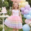 image:imageDXTON Toddler Tutu Dress Girls Sleeveless Tiered Tulle Princess Skirt Pastel Birthday Party Dresses for Kids 38YWhite Butterfly
