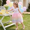 image:imageDXTON Toddler Tutu Dress Girls Sleeveless Tiered Tulle Princess Dress 38Y  Cotton Bodice Pastel Layered Skirt with Lining Birthday Party Dresses for Little KidsWhite Butterfly