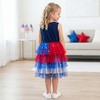 image:imageDXTON Toddler Tutu Dress Girls Sleeveless Tiered Tulle Princess Dress 38Y  Cotton Bodice Pastel Layered Skirt with Lining Birthday Party Dresses for Little KidsRed Blue Flag