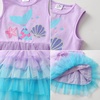 image:imageDXTON Toddler Tutu Dress Girls Sleeveless Tiered Tulle Princess Dress 38Y  Cotton Bodice Pastel Layered Skirt with Lining Birthday Party Dresses for Little KidsPurple Tail