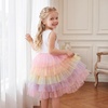 image:imageDXTON Toddler Tutu Dress Girls Sleeveless Tiered Tulle Princess Dress 38Y  Cotton Bodice Pastel Layered Skirt with Lining Birthday Party Dresses for Little KidsWhite Butterfly