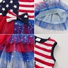 image:imageDXTON Toddler Tutu Dress Girls Sleeveless Tiered Tulle Princess Dress 38Y  Cotton Bodice Pastel Layered Skirt with Lining Birthday Party Dresses for Little KidsRed Blue Flag