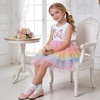 image:imageDXTON Toddler Tutu Dress Girls Sleeveless Tiered Tulle Princess Dress 38Y  Cotton Bodice Pastel Layered Skirt with Lining Birthday Party Dresses for Little KidsWhite Butterfly