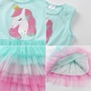 image:imageDXTON Toddler Tutu Dress Girls Sleeveless Tiered Tulle Princess Dress 38Y  Cotton Bodice Pastel Layered Skirt with Lining Birthday Party Dresses for Little KidsPastel Mint Horse