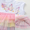 image:imageDXTON Toddler Tutu Dress Girls Sleeveless Tiered Tulle Princess Dress 38Y  Cotton Bodice Pastel Layered Skirt with Lining Birthday Party Dresses for Little KidsWhite Butterfly