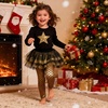 image:imageDXTON Toddler Girls Tutu Leggings with Skirt Ruffle Footless Skirted PantsGold Mermaid