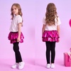image:imageDXTON Toddler Girls Tutu Leggings with Skirt Ruffle Footless Skirted PantsMetallic Rose